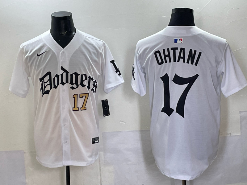 Men Los Angeles Dodgers #17 Ohtani white Nike 2025 MLB jersey 008->->MLB Jersey